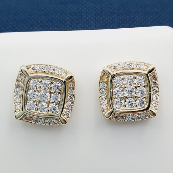 "14K Gold Plated Cubic Zircon Earrings, EVBRS419 - Picture 1 of 10